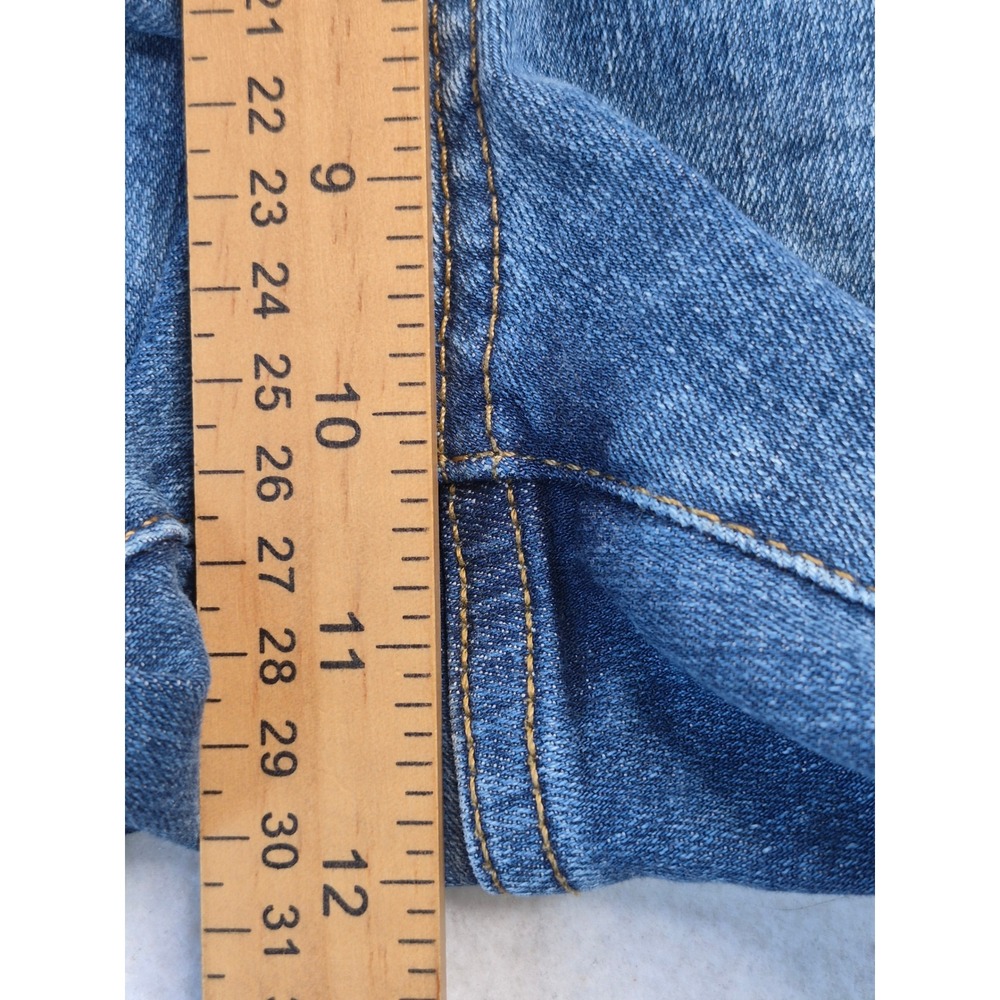 Universal Thread High Rise Midi Jorts Womens 8/29 Blue Distressed Raw Hem - Picture 8 of 14